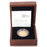 Elizabeth II gold proof "Florence Nightingale Memorial" £2 coin 2010, presentation limited edition