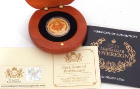 Elizabeth II Australian gold proof sovereign, 2015, limited edition No 613/1500