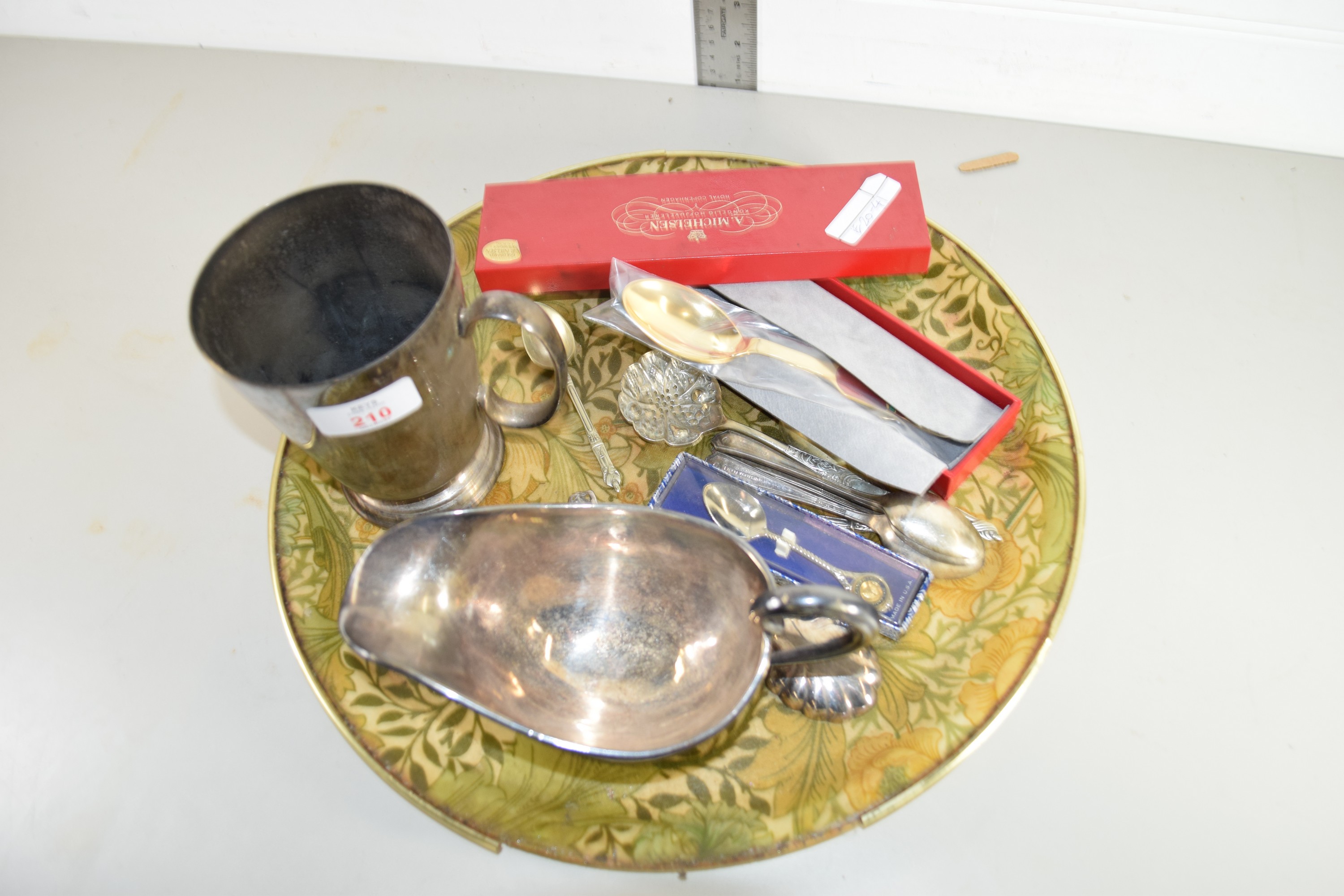 METAL TRAY WITH NUMBER OF PLATED WARES, FLATWARES AND SAUCE BOAT - Image 2 of 2