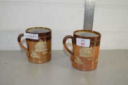 PAIR OF DOULTON HARVESTWARE TANKARDS