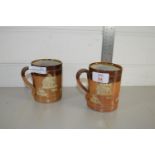 PAIR OF DOULTON HARVESTWARE TANKARDS