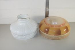 PAIR OF GLASS LAMPSHADES