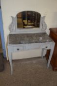 PAINTED MIRROR BACK DRESSING TABLE OR WASH STAND, APPROX 90CM WIDTH