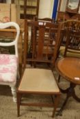 SMALL EDWARDIAN INLAID BEDROOM CHAIR, HEIGHT APPROX 92CM