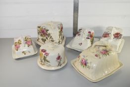 POTTERY CHEESE DISHES AND COVERS