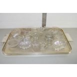 TRAY CONTAINING SMALL GLASS DISHES