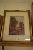 FRAMED PRINT OF A SIDNEY PERCY PAINTING IN ORNATE GILT FRAME, APPROX 29 X 34CM