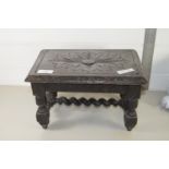 SMALL STOOL WITH CARVED DESIGN TO TOP