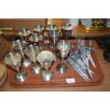 SILVER METAL WINE GLASSES