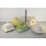 POTTERY CHEESE DISHES AND COVERS