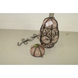 GLASS SHADE WITH METAL MOUNTS