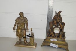 METAL FIGURE OF A BLACKSMITH, AND ONE OTHER (2)