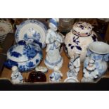 CERAMICS, MAINLY BLUE AND WHITE WARES