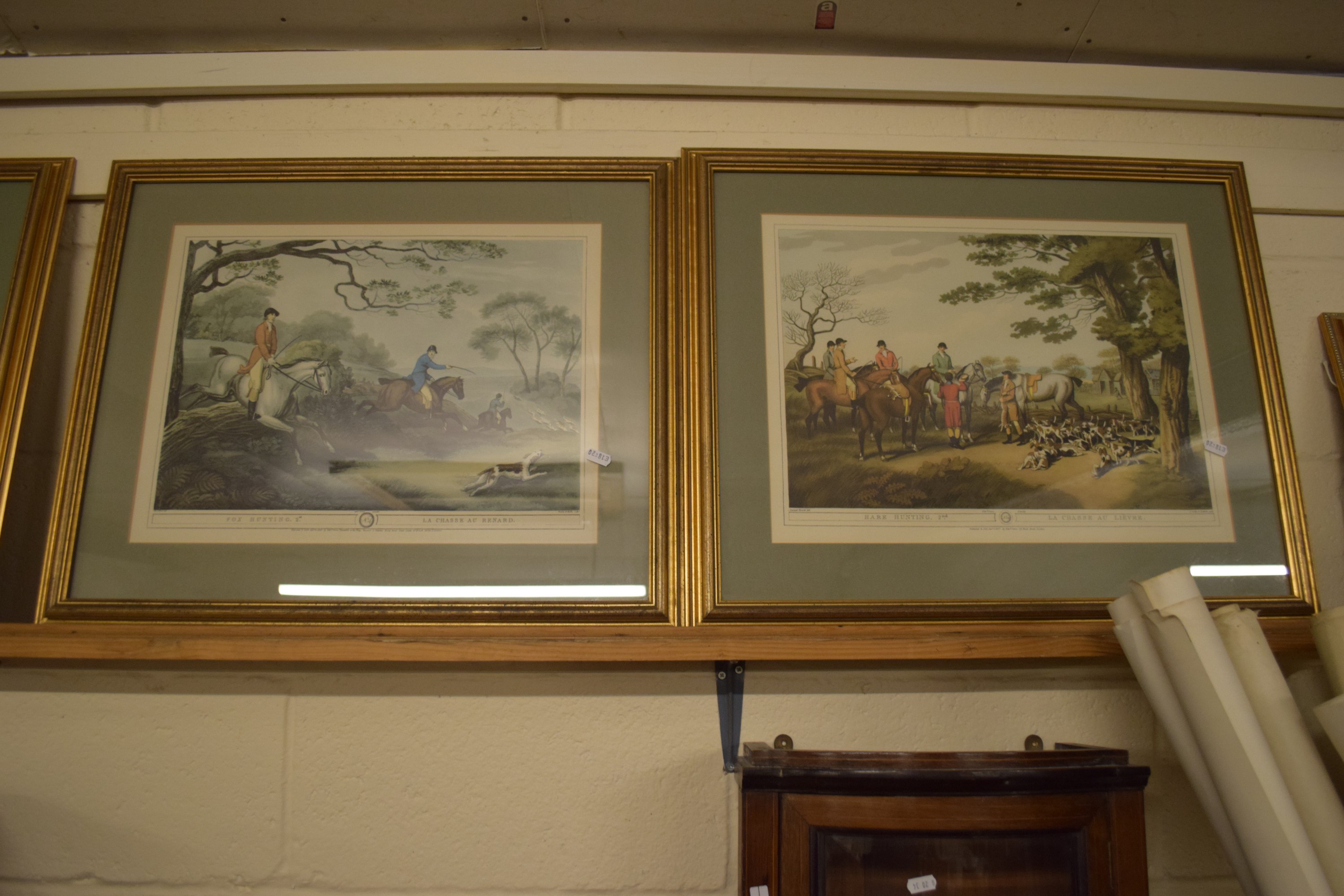 SET OF FOUR FRENCH HUNTING PRINTS, EACH APPROX 34 X 46CM - Image 2 of 2