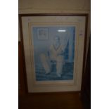 FRAMED PRINT OF DAVID GOWER (CRICKET INTEREST)