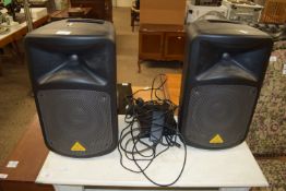 PAIR OF BEHRINGER SPEAKERS, TOGETHER WITH A SMALL CD PLAYER