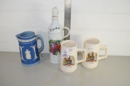 POTTERY JUGS WITH ROYAL INSIGNIA