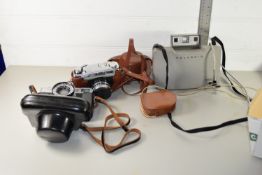 BOX OF CAMERAS AND RELATED EQUIPMENT