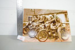 PHOTOGRAPH ON CARD OF MOTORCYCLES