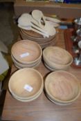 WOODEN BOWLS AND SPOONS
