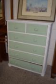 PAINTED CHEST OF DRAWERS, WIDTH APPROX 92CM MAX