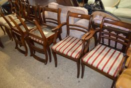 SET OF SIX REGENCY STYLE REPRODUCTION DINING CHAIRS (4+2)