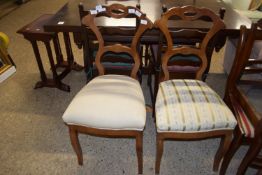 TWO UPHOLSTERED DINING CHAIRS