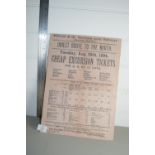 COPY OF A RAILWAY TIMETABLE
