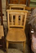 TWO VINTAGE CHURCH CHAIRS, WIDTH APPROX 39CM MAX