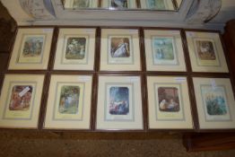 COLLECTION OF FRAMED BOOK PLATES FROM ALICE IN WONDERLAND, EACH FRAME APPROX 20 X 24CM