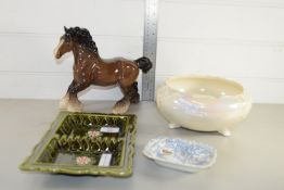 CERAMICS, MODEL HORSE, FRUIT BOWL, BY CROWN DEVON ETC