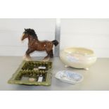 CERAMICS, MODEL HORSE, FRUIT BOWL, BY CROWN DEVON ETC