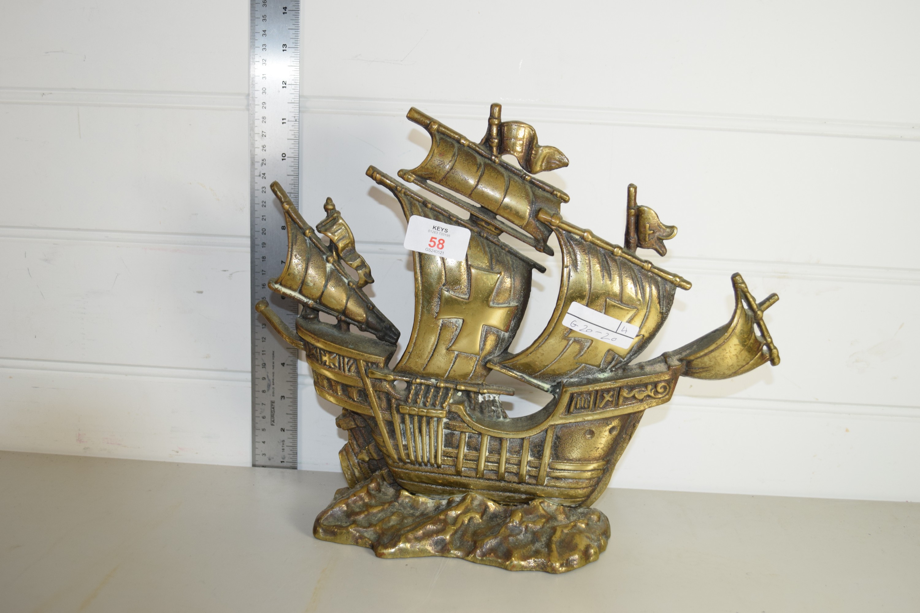 BRASS MODEL OF A GALLEON