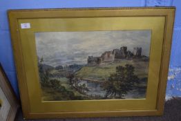 19th century British School watercolour, Landscape featuring castle, approx 35 x 51cm