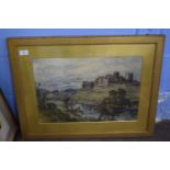 19th century British School watercolour, Landscape featuring castle, approx 35 x 51cm