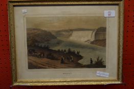 C19th Engraving, Niagara Falls ("The America Falls"), 19cm x 28cm
