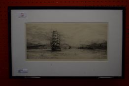 Rowland Langmaid, Print, "On the Clyde", 18cm x 38cm