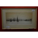 William Lionel Wyllie, Print, "Silvertown" (label verso), 18cm x 38cm