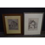 John Sell Cotman, Two Prints, Garden House on the Yare and Our Lady's Chapel on the Mount, Kings