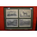 After Stubbs, Dalby etc. 4 horses in 1 frame, each approx 16cm x 23cm