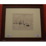 Rowland Langmaid, engraving, Yacht Racing Cowes,, 16cm x 20cm