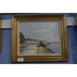 Ian Houston, oil on board, "St Vatery sur Somme", artists label verso, prov Mandells Gallery,