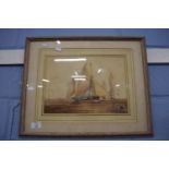 Init IDB and dated 1840 (under mount) Watercolour, Ships at sail, 22cm x 31cm