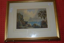 English school, Watercolour, Coastal scene, possibly Dorset, 19cm x 28cm