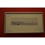 Rowland Langmaid, drypoint, "Old Portsmouth", 9cm x 33cm