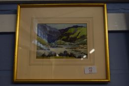 George Elliot, signed watercolour, Lakeland scene, 12 x 17cms