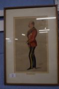 Framed Vaanity Fair "SPY" print, "Our Soldier Prince", 33cm x 20cm