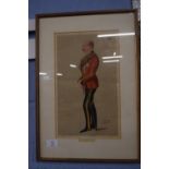Framed Vaanity Fair "SPY" print, "Our Soldier Prince", 33cm x 20cm