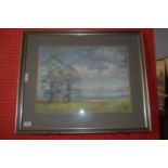 Betty Whitefield, Pastel, "East Anglian Elms" (label verso), 37cm x 48cm