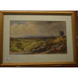 Stephen Wakefield, signed Watercolour, Extensive Landscape with windmill, 31cm x 53cm